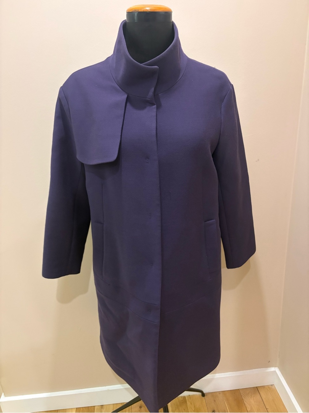 Lida Baday Women's Purple Funnel Collar Coat